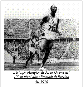 Text Box:  
Il trionfo olimpico di Jesse Owens nei
100 m piani alle olimpiadi di Berlino
del 1936
